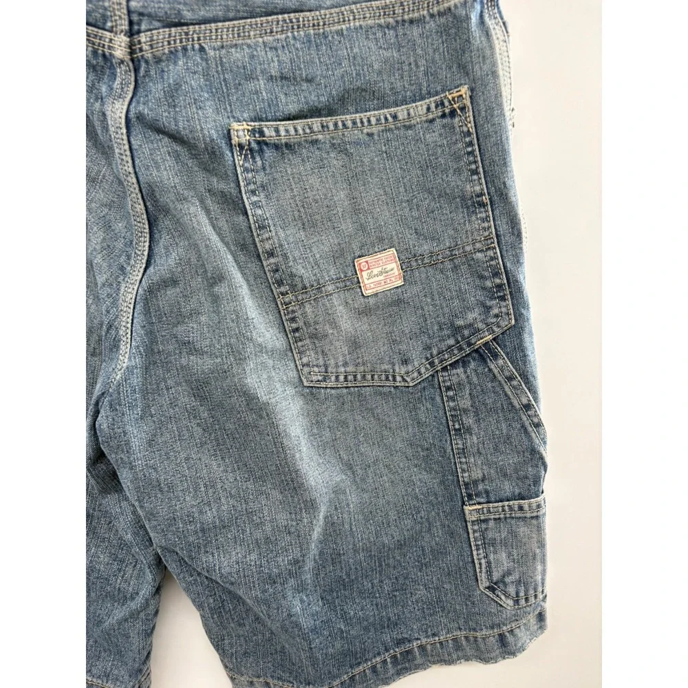 Levi's Carpenter Jean Shorts Men's 30 Blue Logo Denim Slash‎ Pockets 100% Cotton